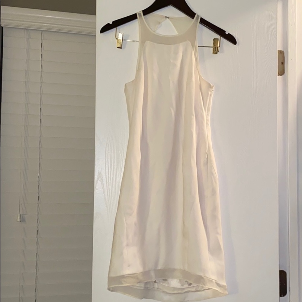 A line dress with see thought straps